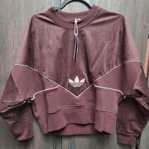 Adidas Corduroy Sweatshirt Small Vintage Style Adidas Cropped Sweater NWT